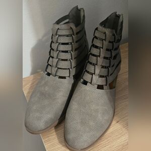 Maurices Gray Cutout Lace-Up Ankle Booties. $18 Firm.
